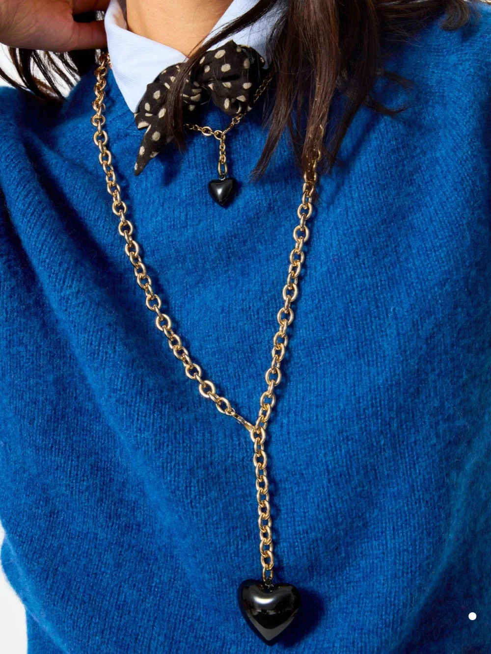 NWOT Roxanne Assoulin The Big Puffy Heart Charm Necklace - Picture 2 of 4